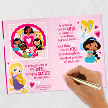 Load image into Gallery viewer, Disney Princess Valentine's Day Card for Granddaughter With Sticker