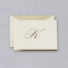 Load image into Gallery viewer, Crane Engraved Initial Note - K