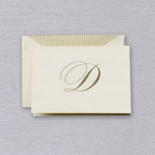 Load image into Gallery viewer, Crane Engraved Initial Note - D