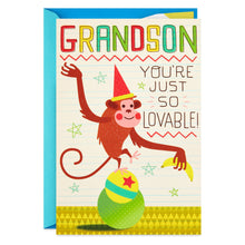Load image into Gallery viewer, Huggable Snuggable Pop Up Birthday Card for Grandson