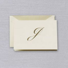 Load image into Gallery viewer, Crane Engraved Initial Note - J