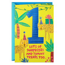 Load image into Gallery viewer, Jungle Animals Pop-Up 1st Birthday Card