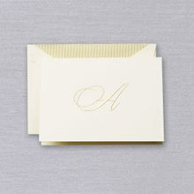 Load image into Gallery viewer, Crane Engraved Initial Note - A