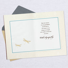 Load image into Gallery viewer, Golden Dragonflies Sympathy Card for Loss of Grandfather