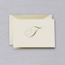 Load image into Gallery viewer, Crane Engraved Initial Note - T