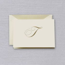 Load image into Gallery viewer, Crane Engraved Initial Note - T