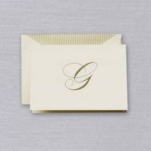 Load image into Gallery viewer, Crane Engraved Initial Note - G