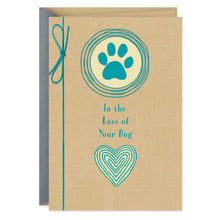 Load image into Gallery viewer, Paw Print With Heart Pet Sympathy Card for Loss of Dog