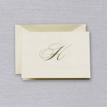Load image into Gallery viewer, Crane Engraved Initial Note - H