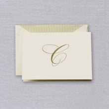 Load image into Gallery viewer, Crane Engraved Initial Note - C