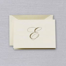 Load image into Gallery viewer, Crane Engraved Initial Note - E