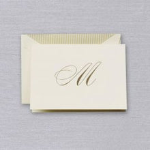 Load image into Gallery viewer, Crane Engraved Initial Note - M