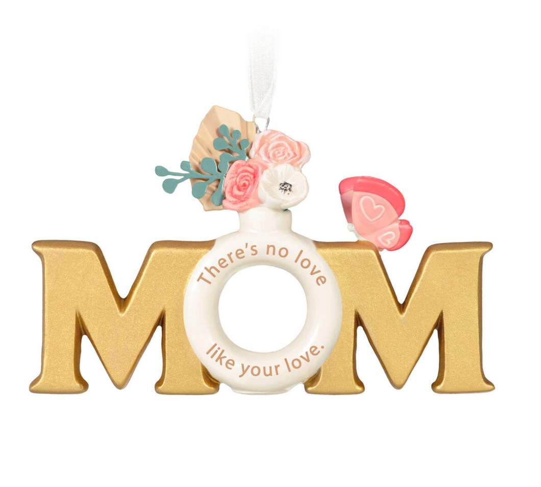 Mom's Love Porcelain Ornament