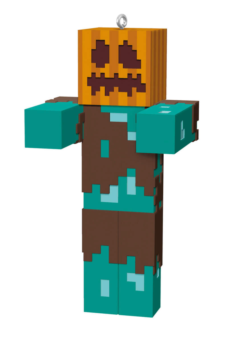 Minecraft Drowned With Carved Pumpkin Ornament