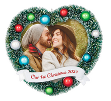 Load image into Gallery viewer, Our 1st Christmas 2024 Photo Frame Ornament
