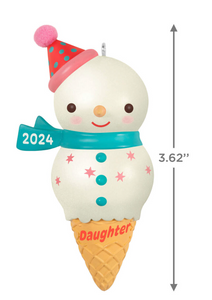 Daughter Snowman Ice Cream Cone 2024 Ornament