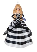 Load image into Gallery viewer, Barbie™ 65th Anniversary Blue Sapphire Porcelain and Fabric Ornament
