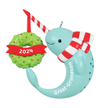 Load image into Gallery viewer, Great-Grandson Narwhal 2024 Ornament
