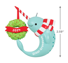 Load image into Gallery viewer, Great-Grandson Narwhal 2024 Ornament
