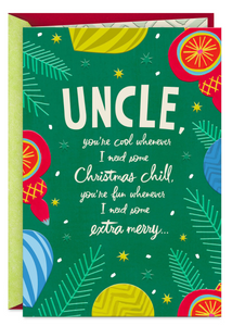 Cool, Fun, Goodness Christmas Card for Uncle