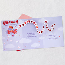 Load image into Gallery viewer, Airplane With Heart Banner Pop-Up Baby's First Valentine's Day Card for Grandson
