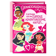 Load image into Gallery viewer, Disney Princess Valentine's Day Card for Granddaughter With Sticker
