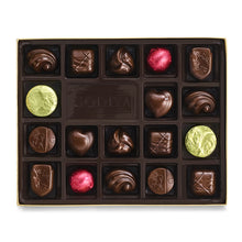Load image into Gallery viewer, Dark Chocolate Gift Box, Gold Ribbon, 18 pc.
