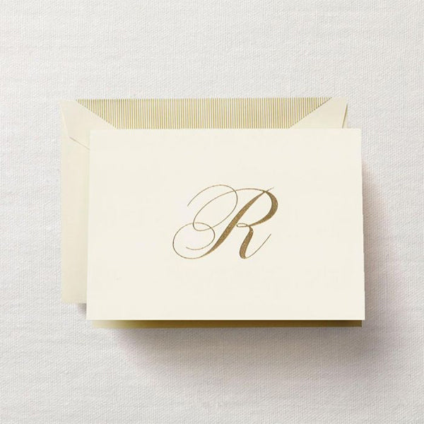 Crane Engraved Initial Note - R