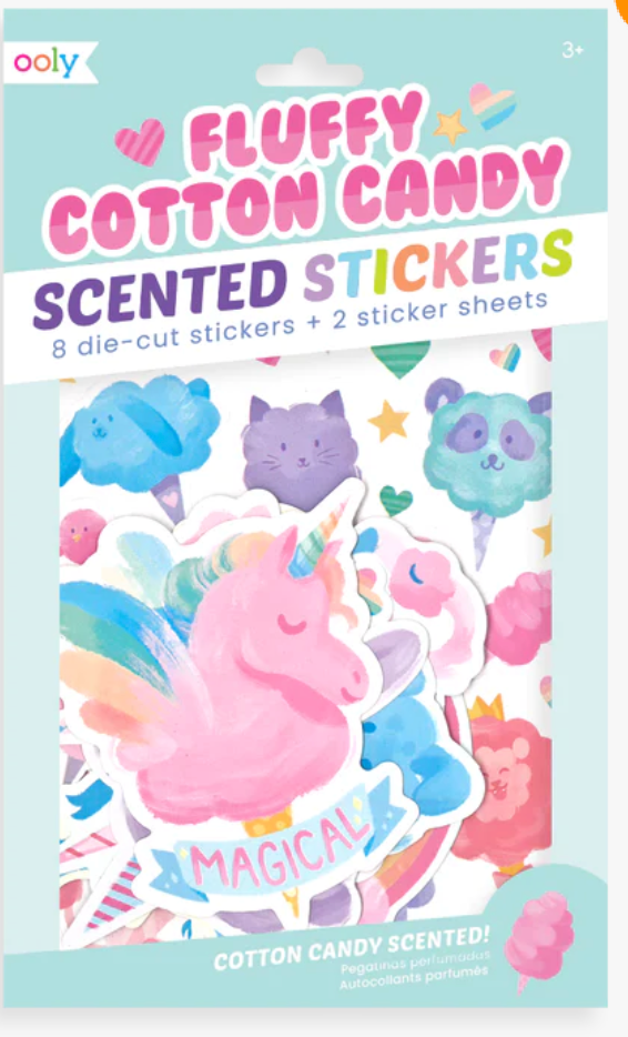 fluffy cotton candy scented stickers