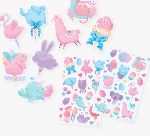 fluffy cotton candy scented stickers