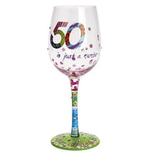 Load image into Gallery viewer, Lolita - 50th Birthday Hand Painted Wine Glass
