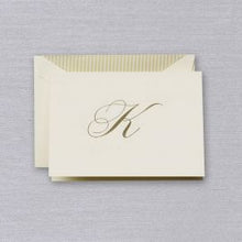 Load image into Gallery viewer, Crane Engraved Initial Note - K
