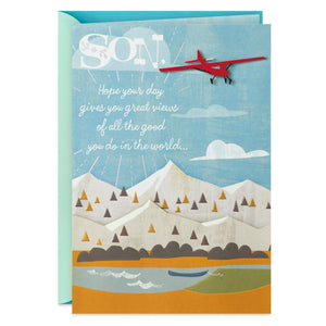 Red Monoplane Birthday Card for Son