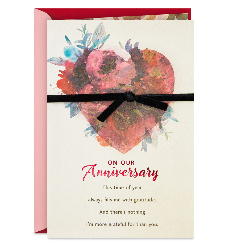 Gratitude and Love Anniversary Valentine's Day Card