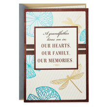 Load image into Gallery viewer, Golden Dragonflies Sympathy Card for Loss of Grandfather
