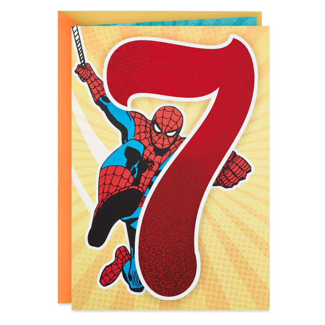 Marvel Spider-Man 7th Birthday Card