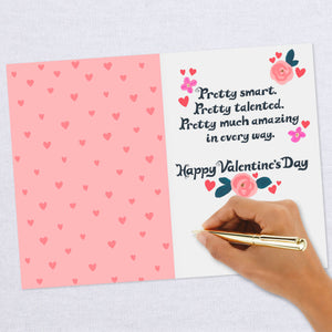 Pretty Amazing Cat Valentine's Day Card for Granddaughter