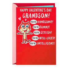 Load image into Gallery viewer, Smart and Handsome Funny Valentine&#39;s Day Card for Grandson
