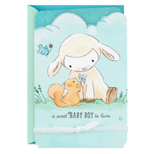 Load image into Gallery viewer, Great Big Love Lamb and Squirrel New Baby Boy Card
