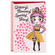 Load image into Gallery viewer, Fabulous Day Girl With Hearts Valentine&#39;s Day Card

