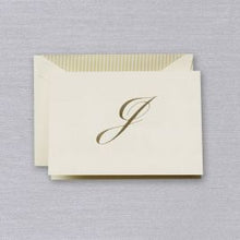 Load image into Gallery viewer, Crane Engraved Initial Note - J
