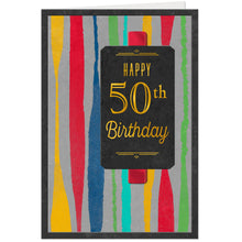 Load image into Gallery viewer, Colorful Stripes Meaningful Moments 50th Birthday Card
