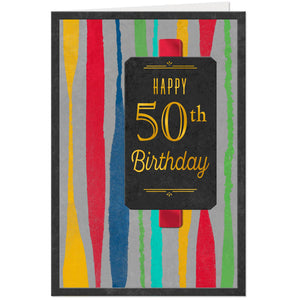 Colorful Stripes Meaningful Moments 50th Birthday Card