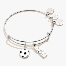 Load image into Gallery viewer, Soccer &#39;Mom&#39; Duo Charm Bangle
