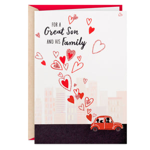 Grateful for You Valentine's Day Card for Son and His Family