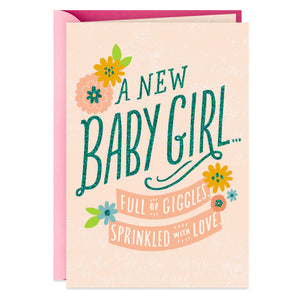Full of Giggles New Baby Girl Card