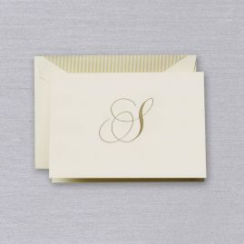 Crane Engraved Initial Note - S