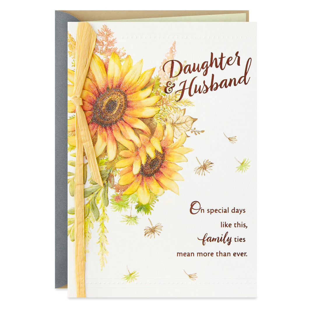 Thankful We're Family Thanksgiving Card for Daughter and Husband