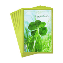 Load image into Gallery viewer, Four-Leaf Clover St. Patrick&#39;s Day Cards, Pack of 6

