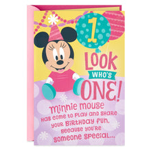 Load image into Gallery viewer, Disney Minnie Mouse Honeycomb Pop Up 1st Birthday Card
